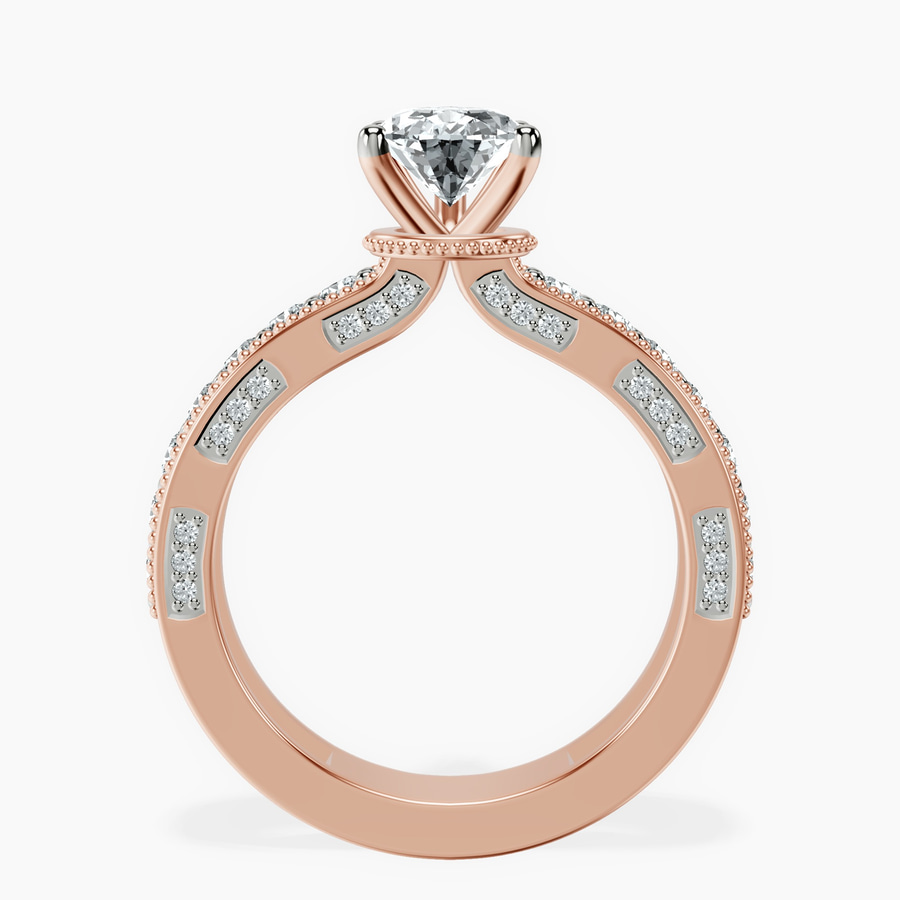 14kt Rose Gold Regalia Milgrain Lab Diamond Ring side right image one