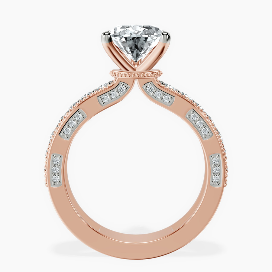 14kt Rose Gold Regalia Milgrain Lab Diamond Ring side right image one