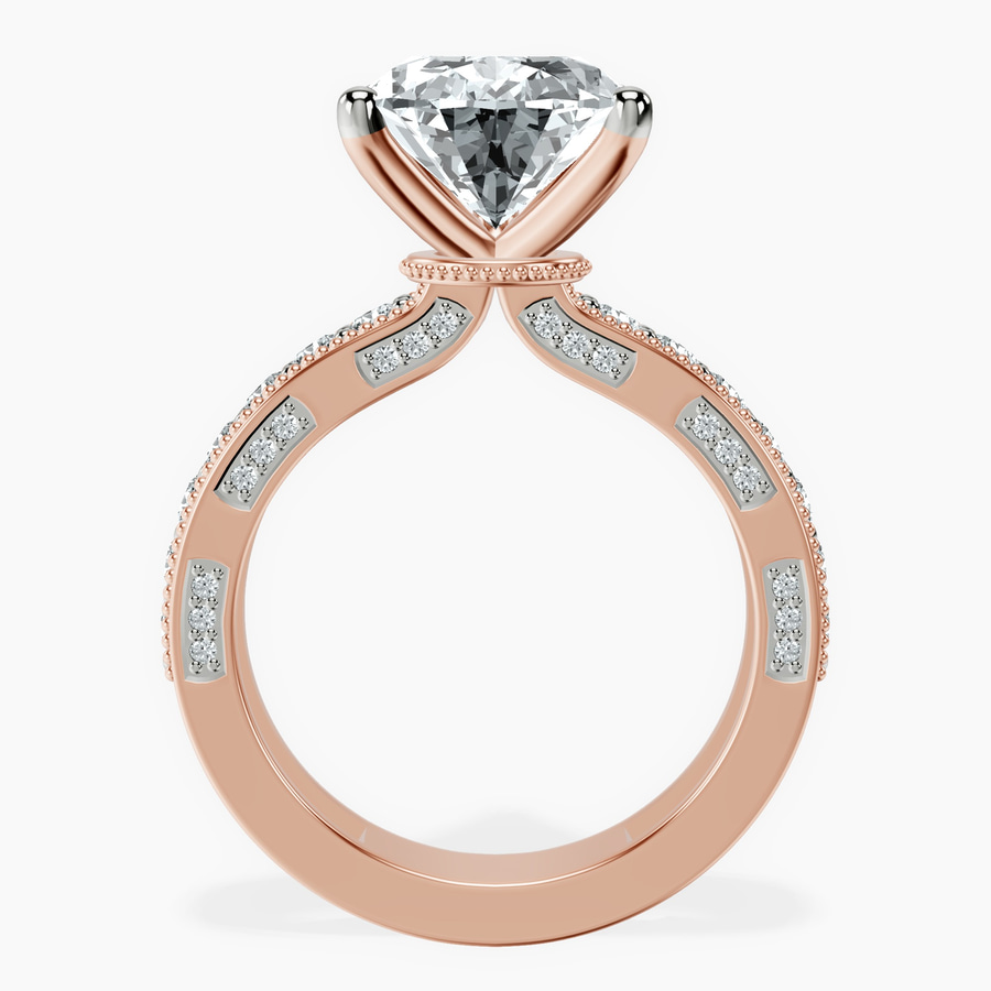 18kt Rose Gold Regalia Milgrain Lab Diamond Ring side right image one