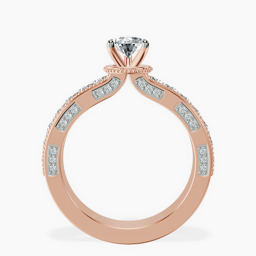 14kt Rose Gold Regalia Milgrain Lab Diamond Ring side right image one