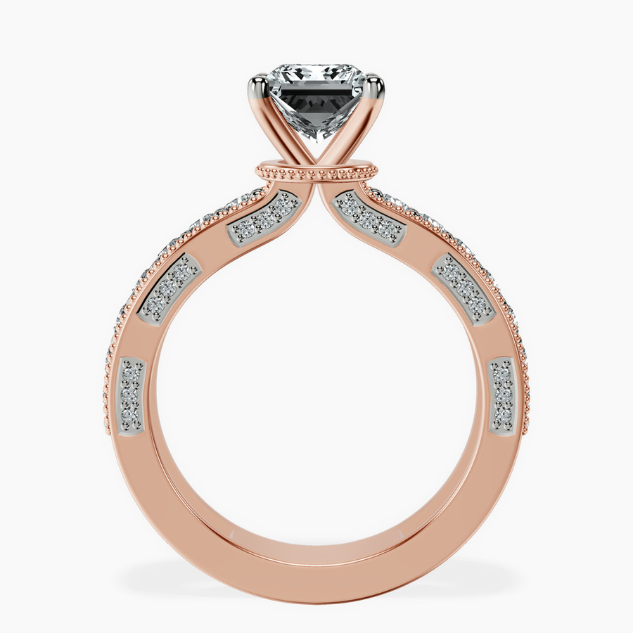 14kt Rose Gold Regalia Milgrain Lab Diamond Ring side right image one