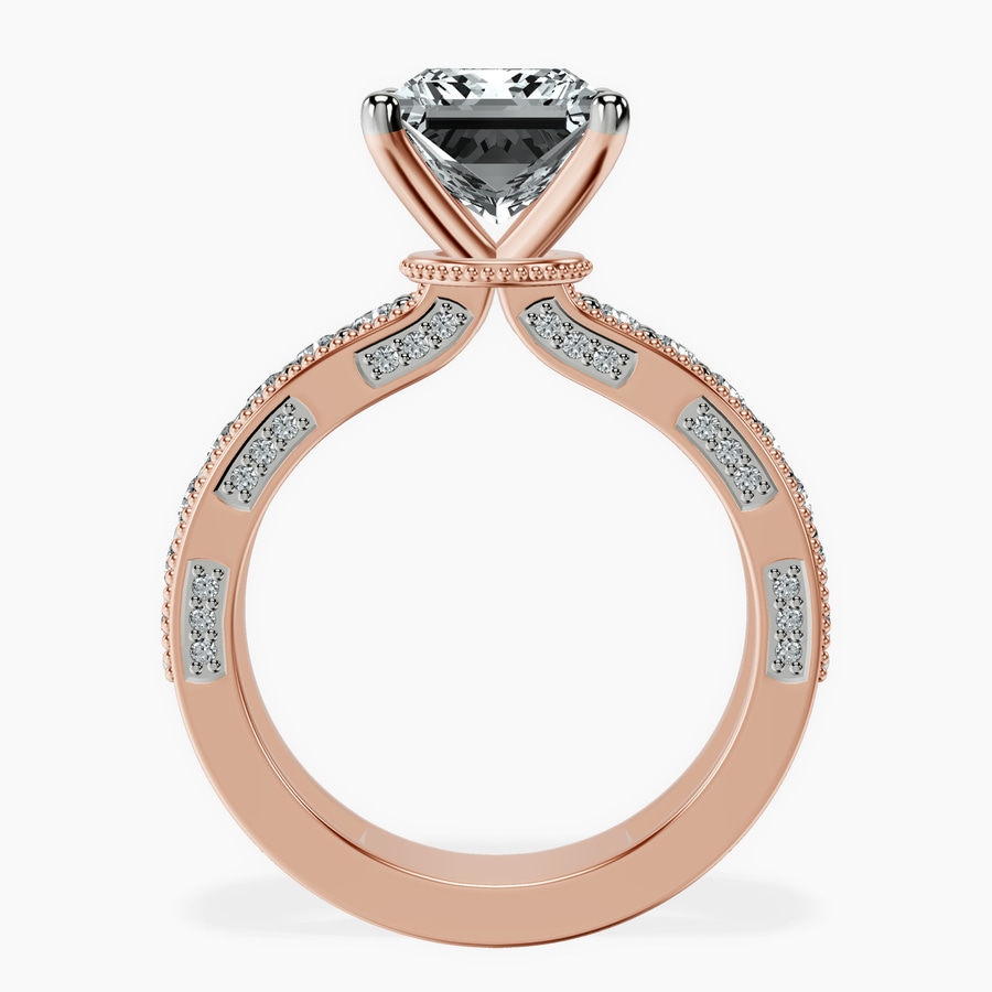 14kt Rose Gold Regalia Milgrain Lab Diamond Ring side right image one