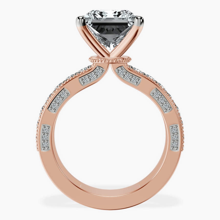 18kt Rose Gold Regalia Milgrain Lab Diamond Ring side right image one