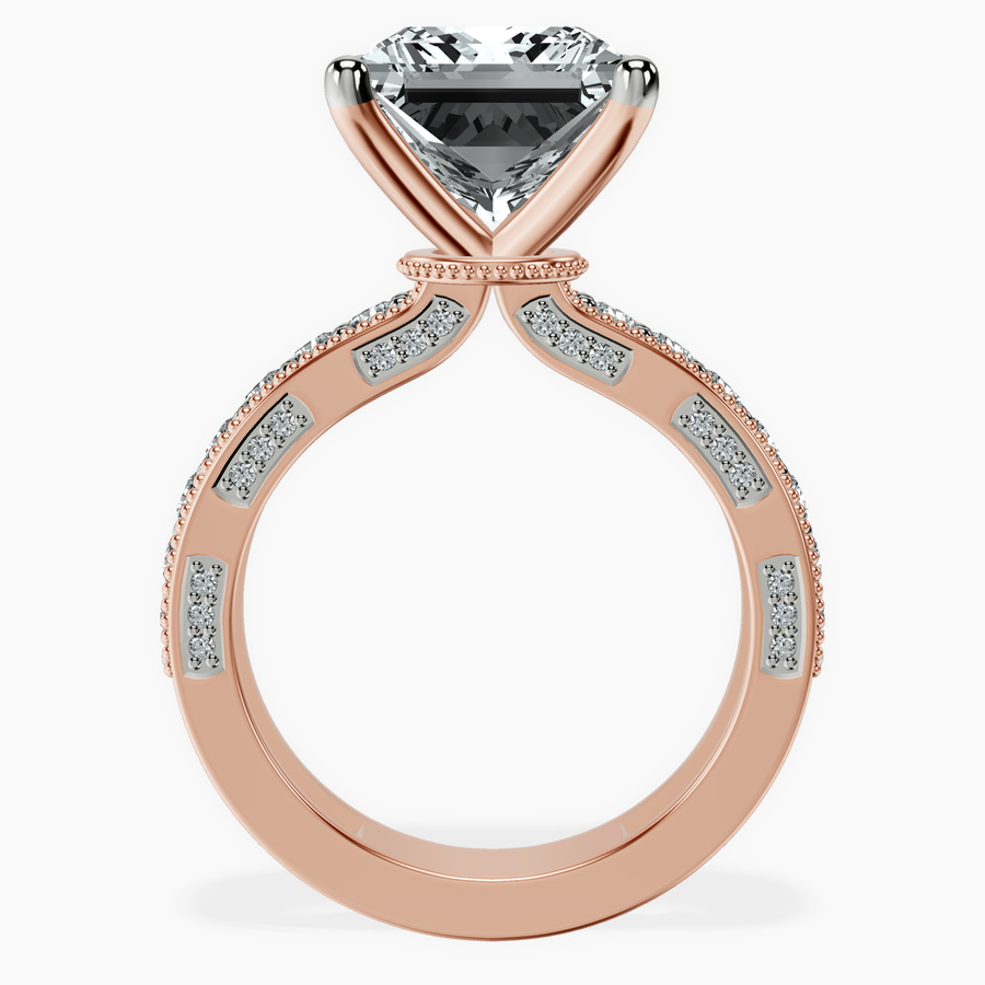14kt Rose Gold Regalia Milgrain Lab Diamond Ring side right image one