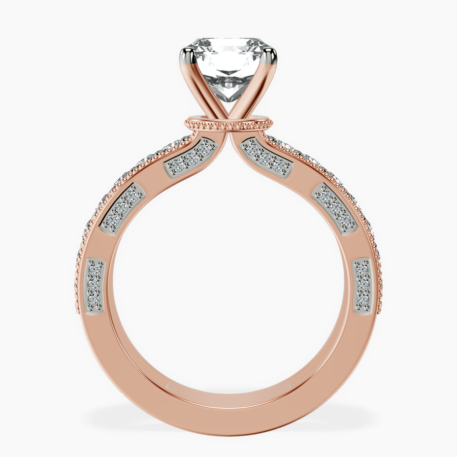 9ct Rose Gold Regalia Milgrain Lab Diamond Ring side right image one