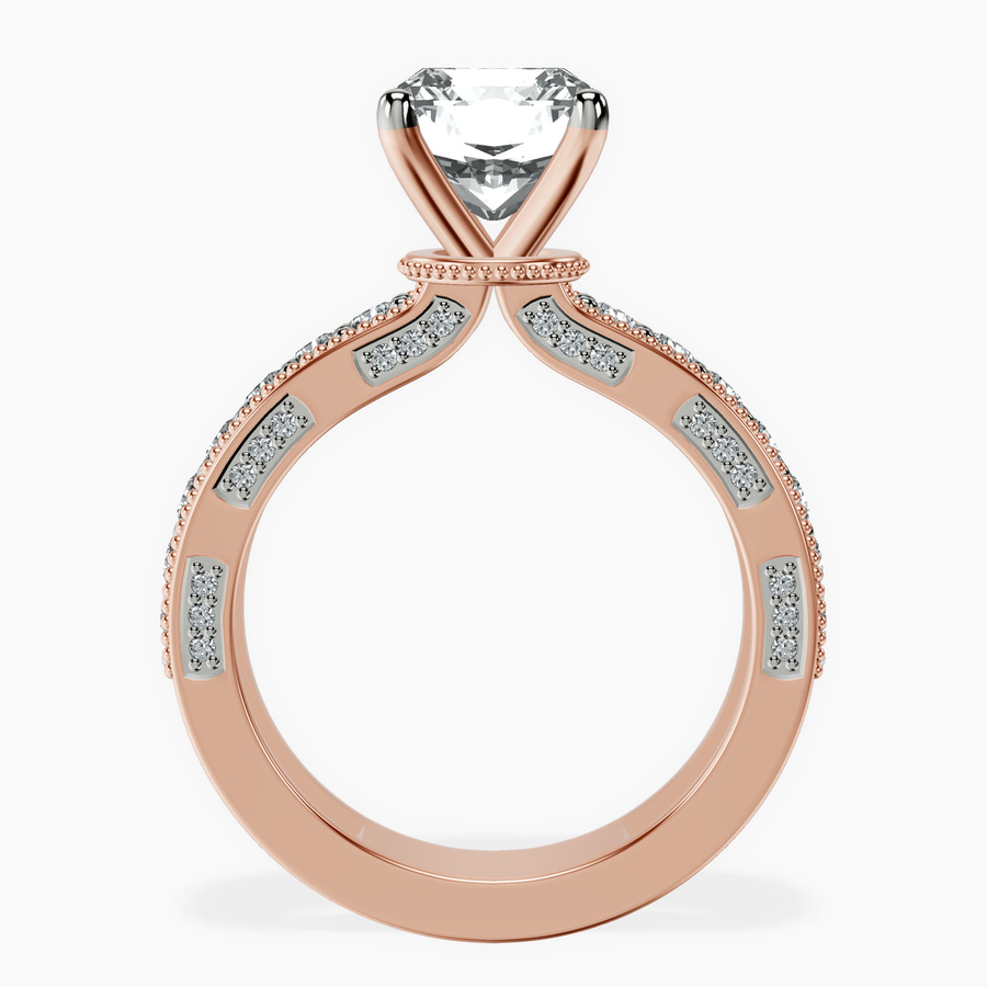 14kt Rose Gold Regalia Milgrain Lab Diamond Ring side right image one