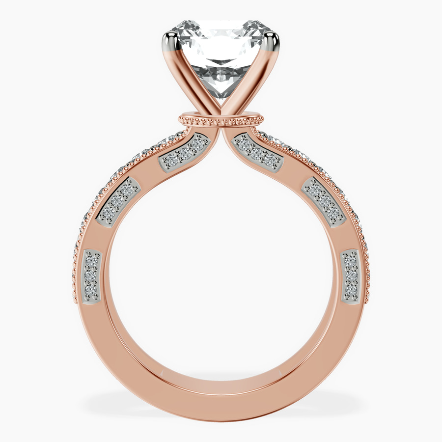 18kt Rose Gold Regalia Milgrain Lab Diamond Ring side right image one