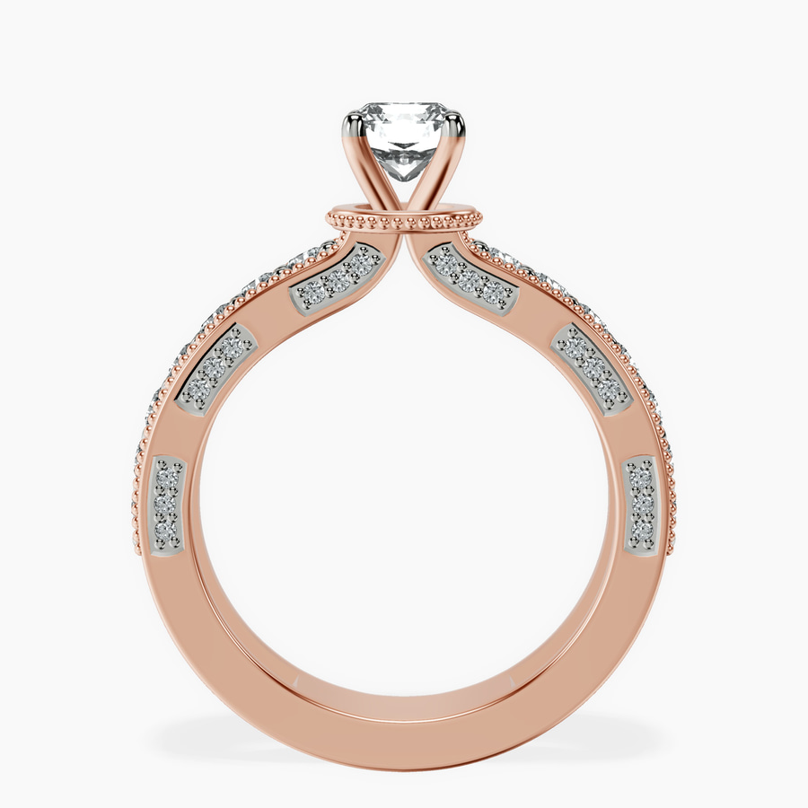 14kt Rose Gold Regalia Milgrain Lab Diamond Ring side right image one