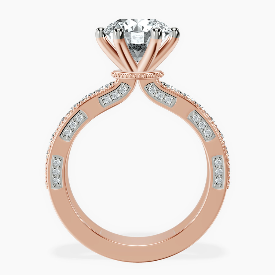 14kt Rose Gold Regalia Milgrain Lab Diamond Ring side right image one