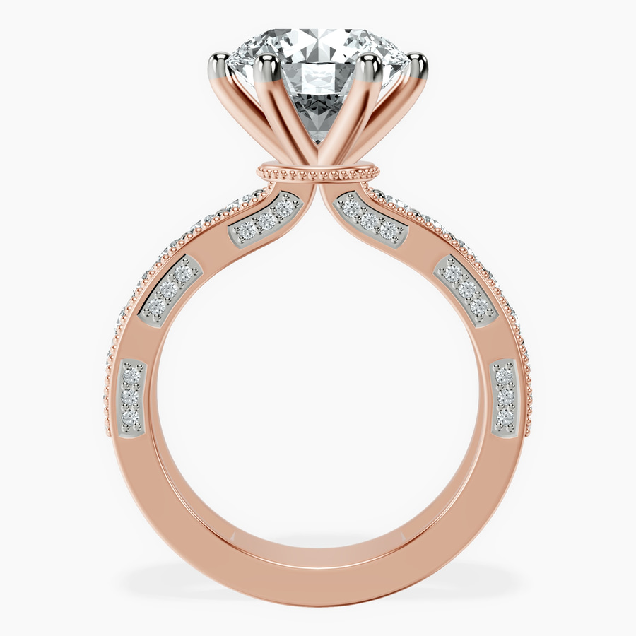 14kt Rose Gold Regalia Milgrain Lab Diamond Ring side right image one