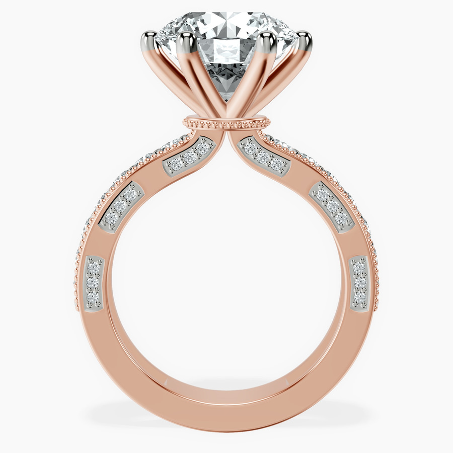 14kt Rose Gold Regalia Milgrain Lab Diamond Ring side right image one