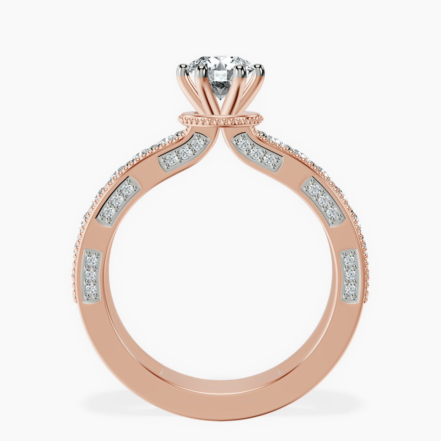 18kt Rose Gold Regalia Milgrain Lab Diamond Ring side right image one