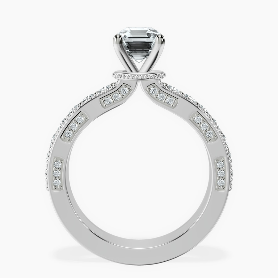 Platinum Regalia Milgrain Lab Diamond Ring side right image one