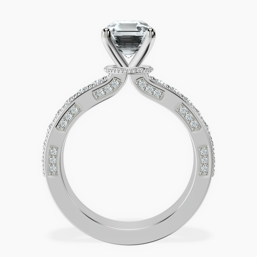 Platinum Regalia Milgrain Lab Diamond Ring side right image one