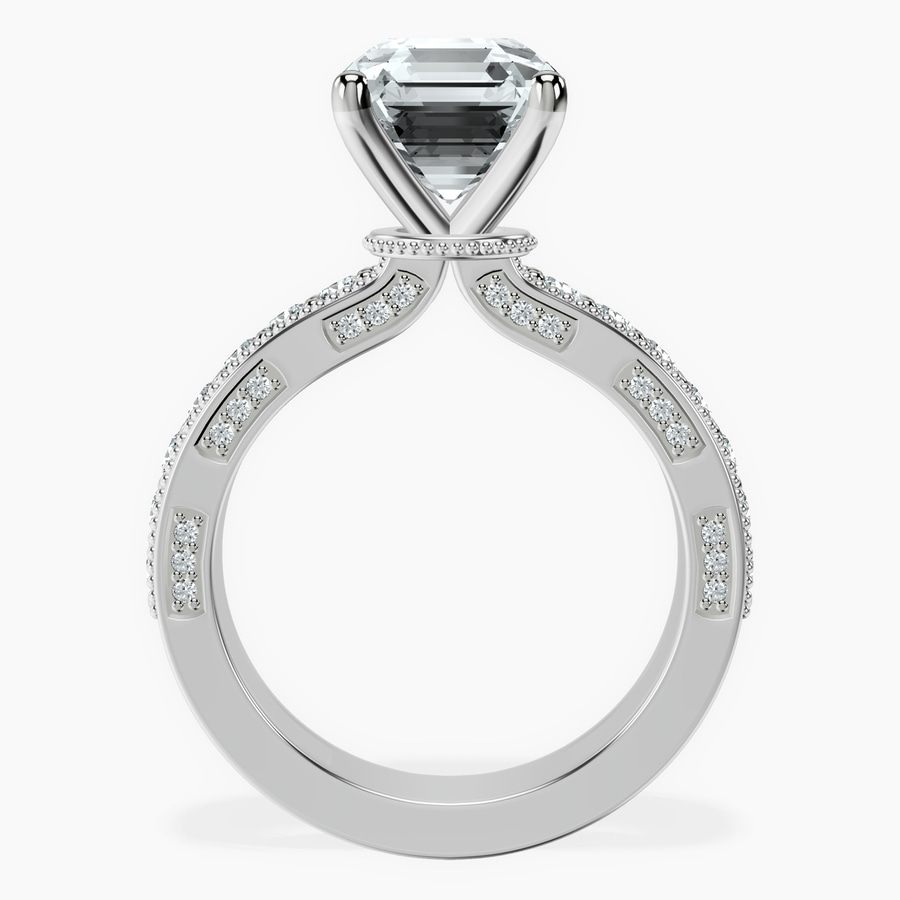 Platinum Regalia Milgrain Lab Diamond Ring side right image one