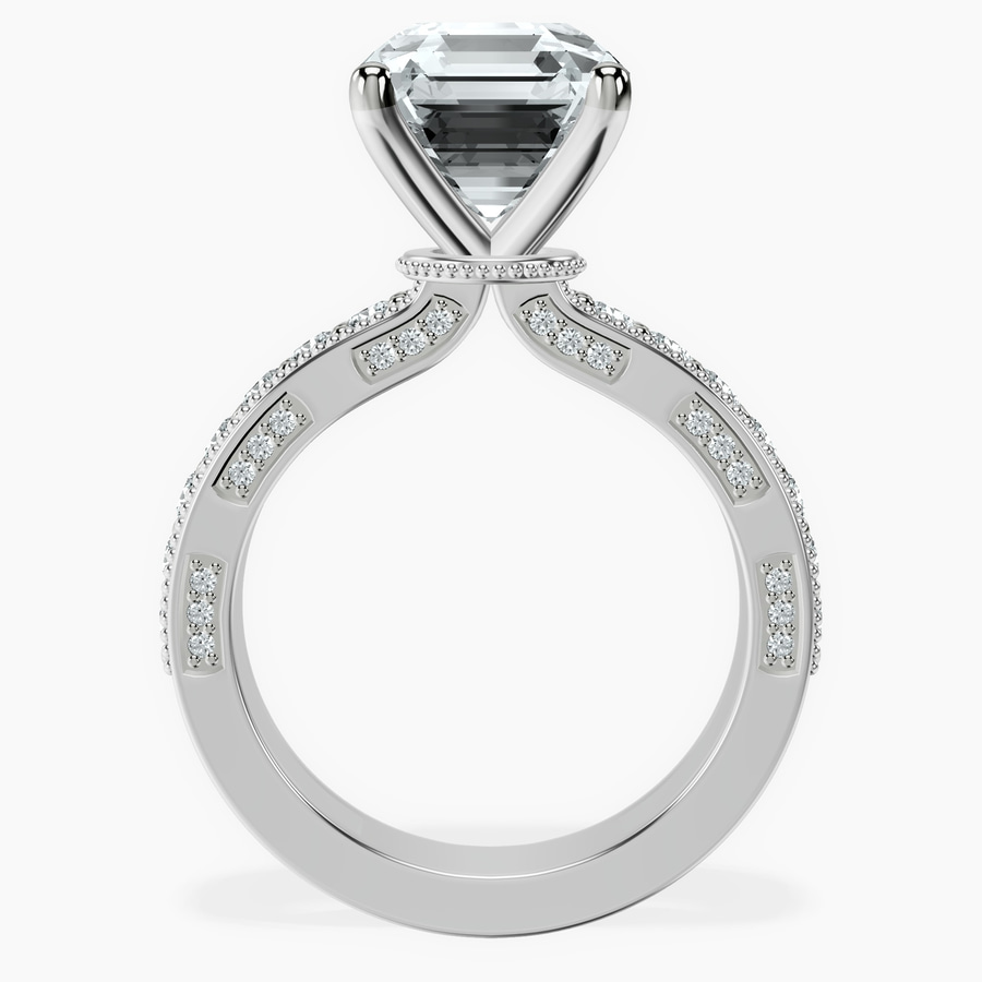 18kt White Gold Regalia Milgrain Lab Diamond Ring side right image one