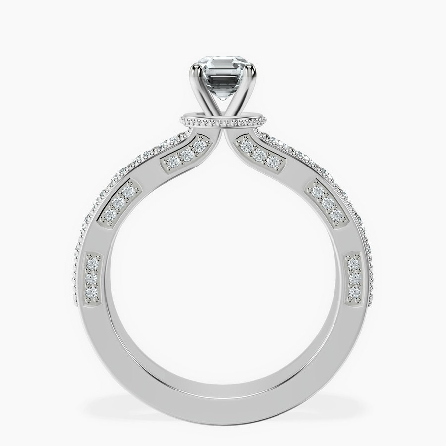 Platinum Regalia Milgrain Lab Diamond Ring side right image one