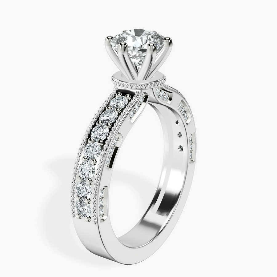 10ct White Gold Regalia Milgrain Lab Diamond Ring standing product image one