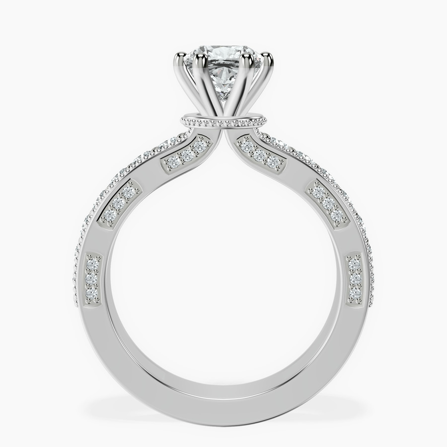 10ct White Gold Regalia Milgrain Lab Diamond Ring side right image one
