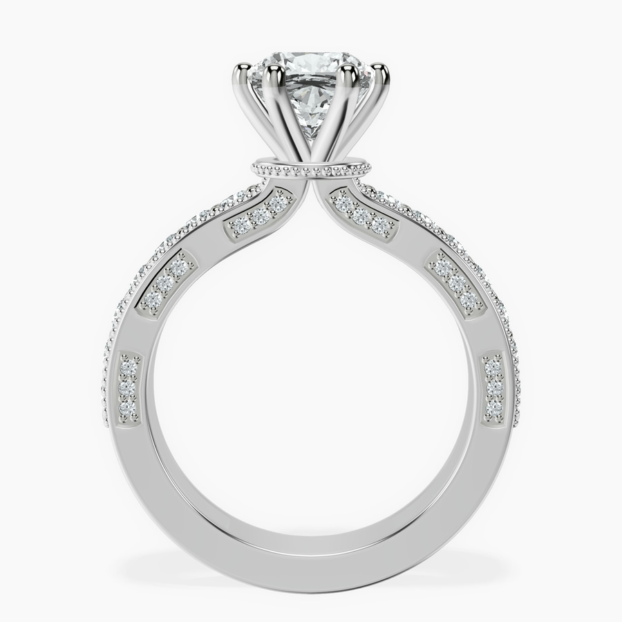 Platinum Regalia Milgrain Lab Diamond Ring side right image one
