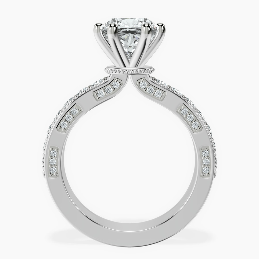 10kt White Gold Regalia Milgrain Lab Diamond Ring side right image one