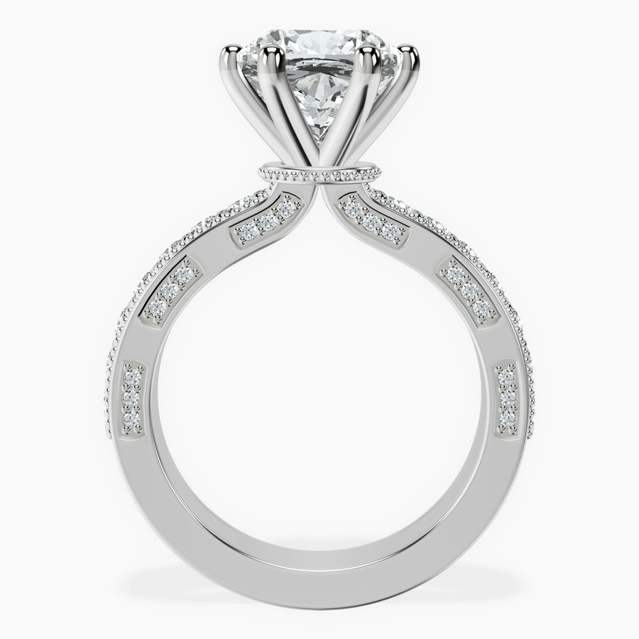 10kt White Gold Regalia Milgrain Lab Diamond Ring side right image one