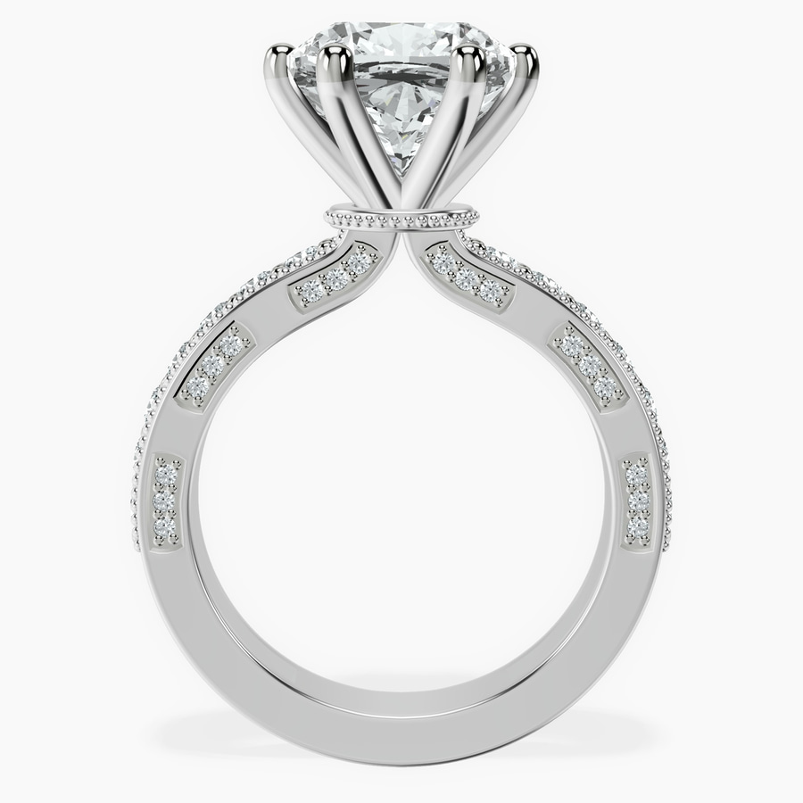 10kt White Gold Regalia Milgrain Lab Diamond Ring side right image one