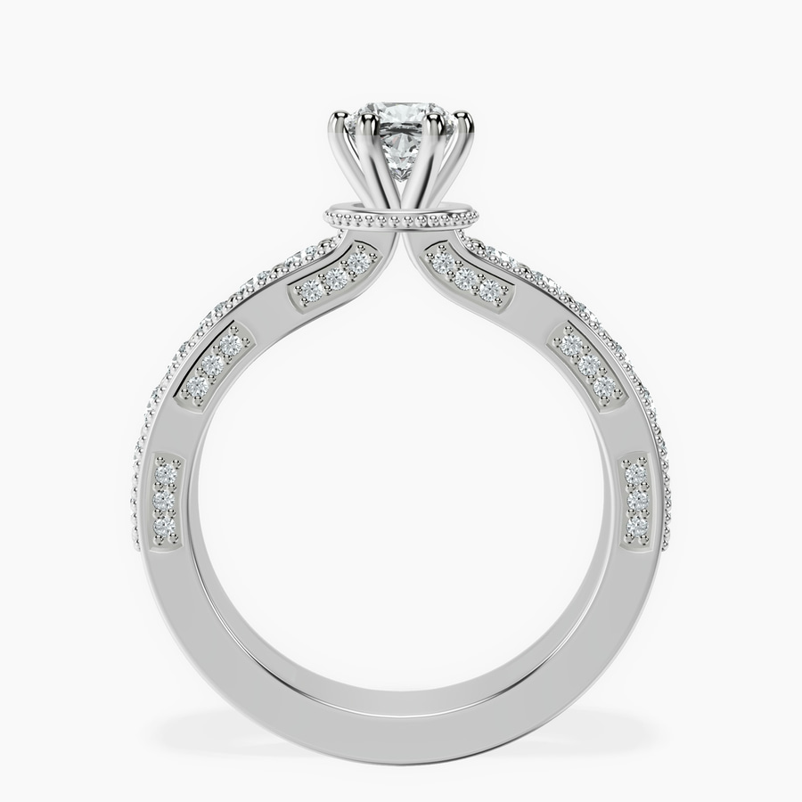 10kt White Gold Regalia Milgrain Lab Diamond Ring side right image one