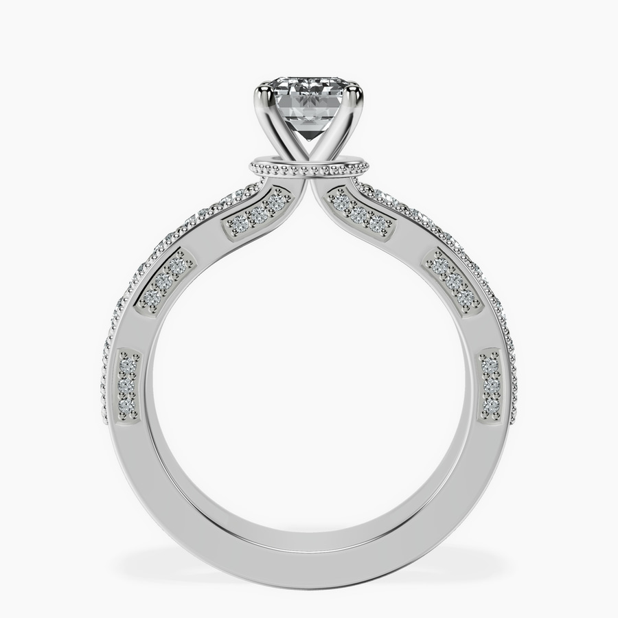 14kt White Gold Regalia Milgrain Lab Diamond Ring side right image one