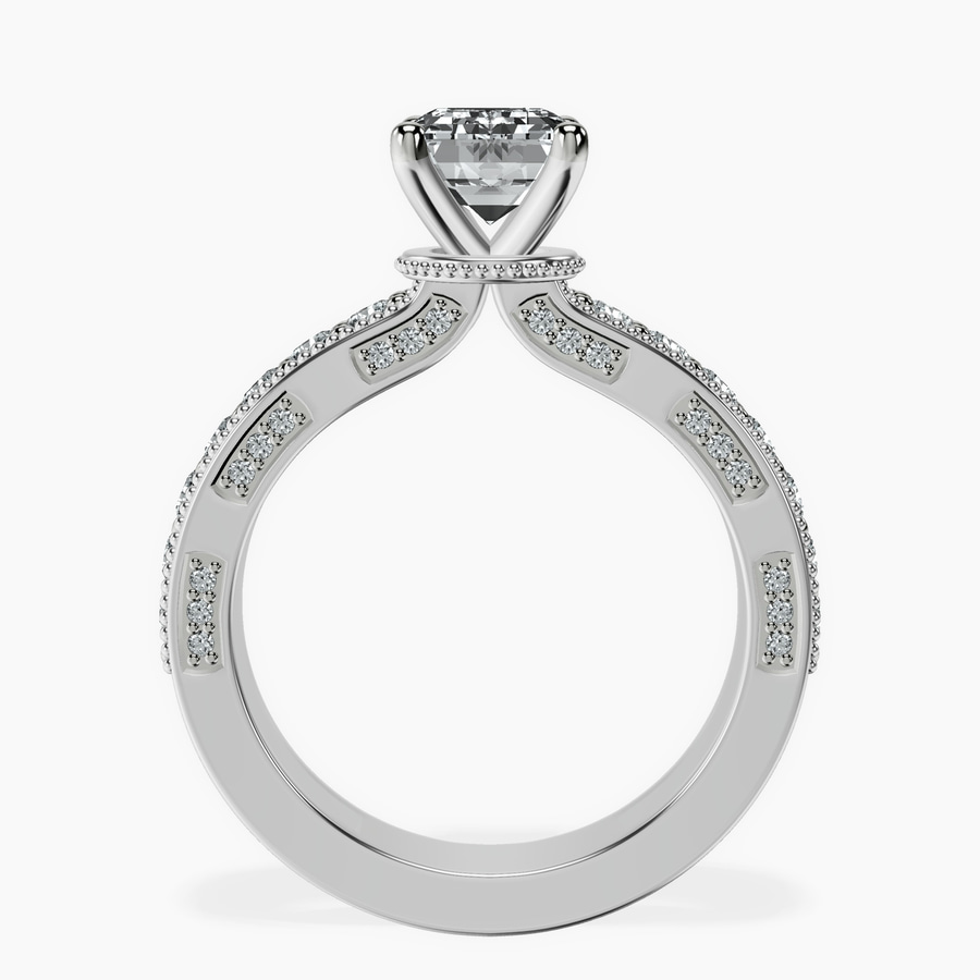 Platinum Regalia Milgrain Lab Diamond Ring side right image one
