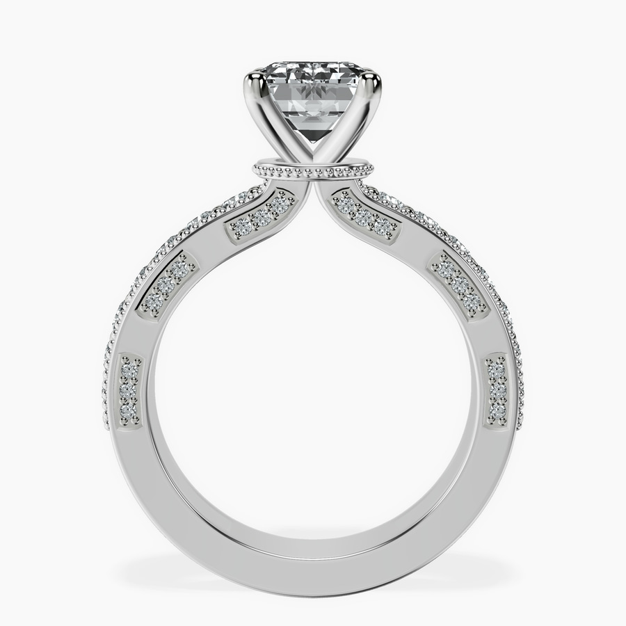 14kt White Gold Regalia Milgrain Lab Diamond Ring side right image one