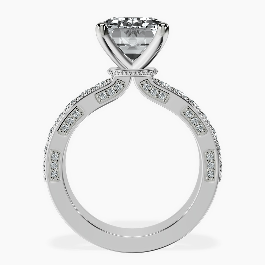 10kt White Gold Regalia Milgrain Lab Diamond Ring side right image one