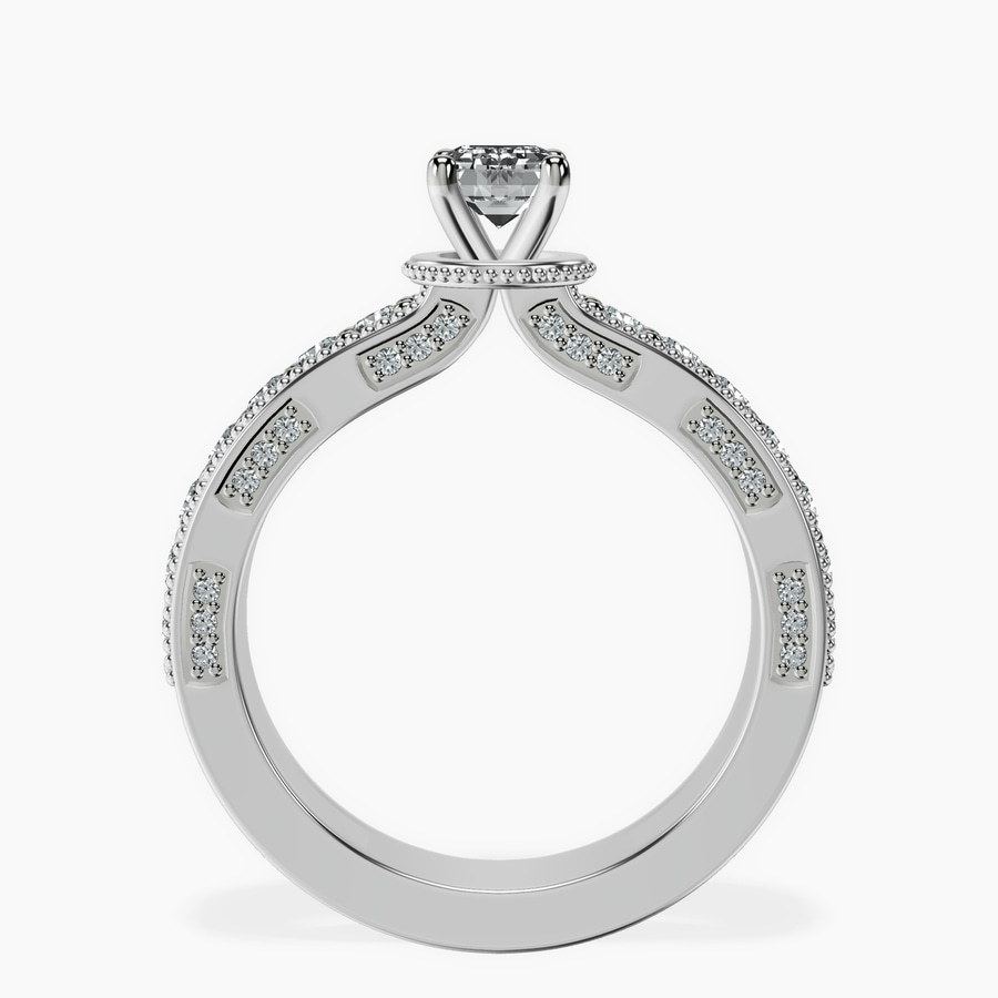 14kt White Gold Regalia Milgrain Lab Diamond Ring side right image one