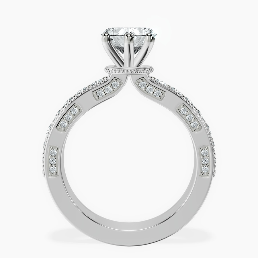Platinum Regalia Milgrain Lab Diamond Ring side right image one