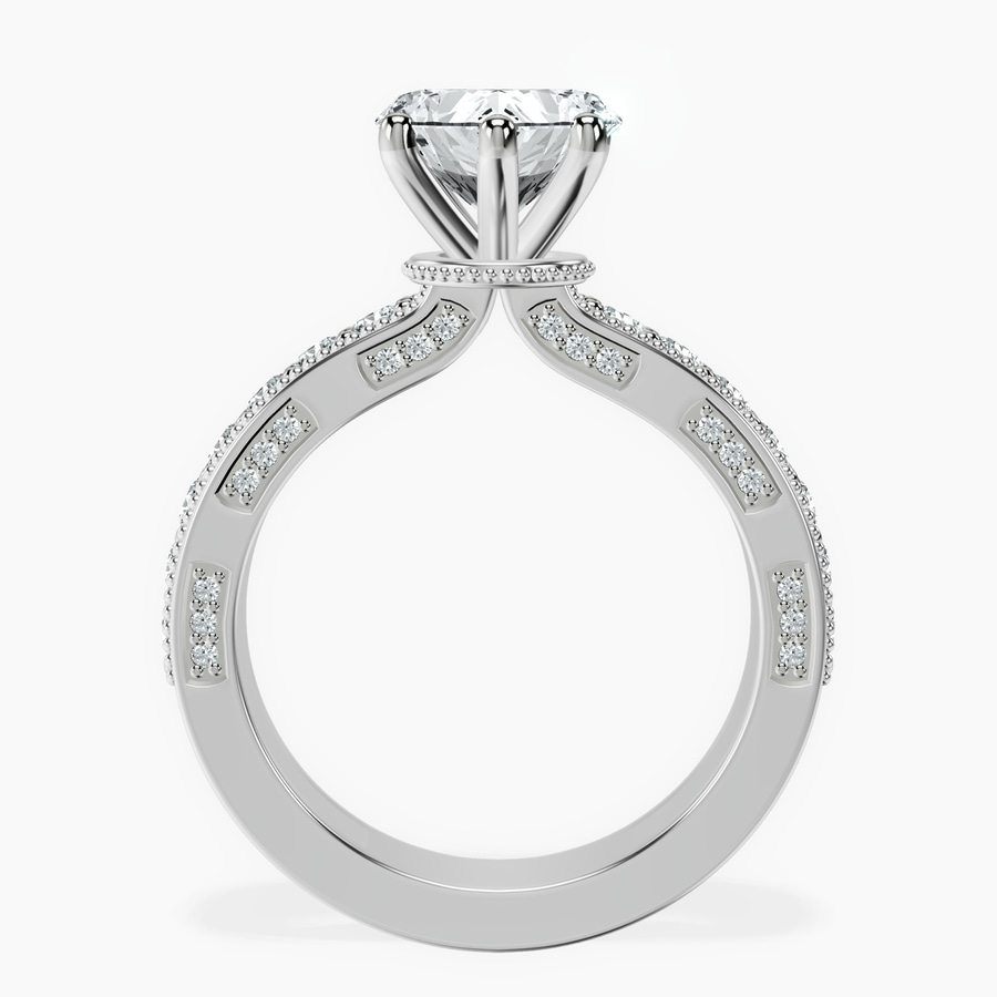 Platinum Regalia Milgrain Lab Diamond Ring side right image one