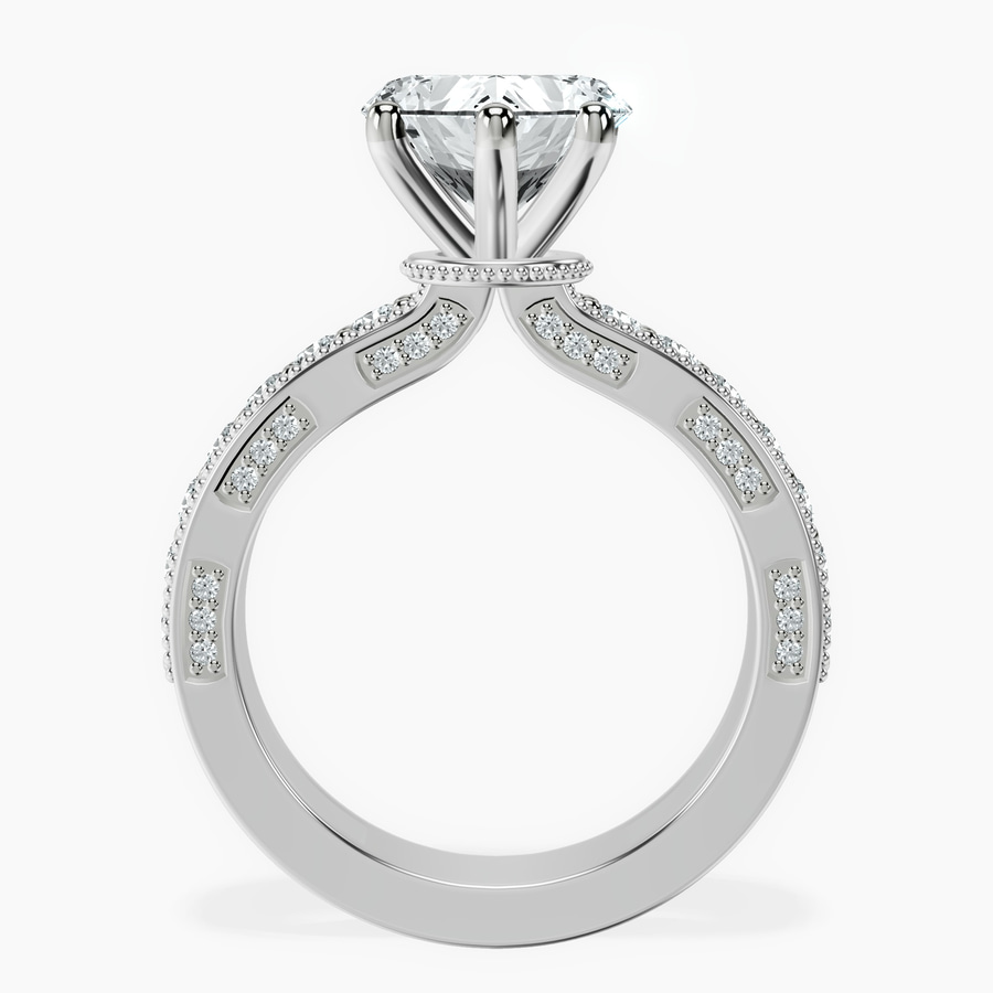 10kt White Gold Regalia Milgrain Lab Diamond Ring side right image one