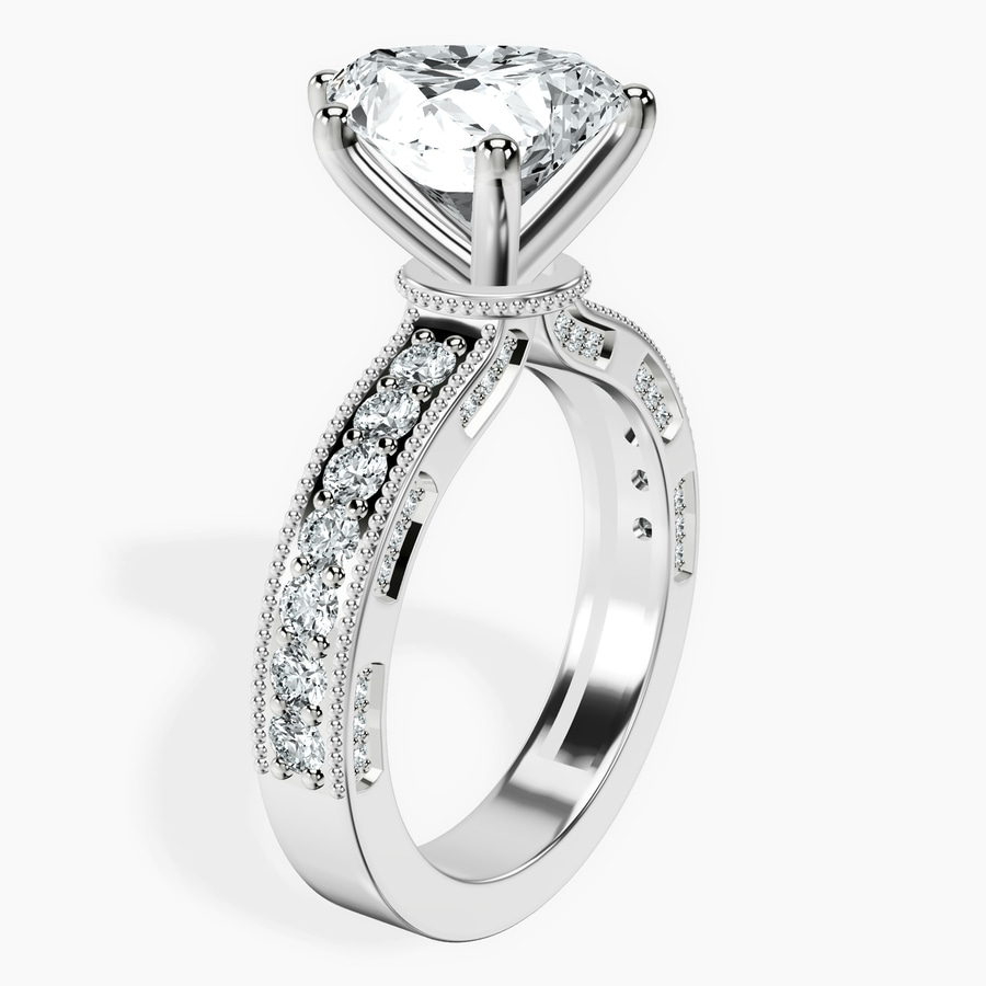 14kt White Gold Regalia Milgrain Lab Diamond Ring standing product image one