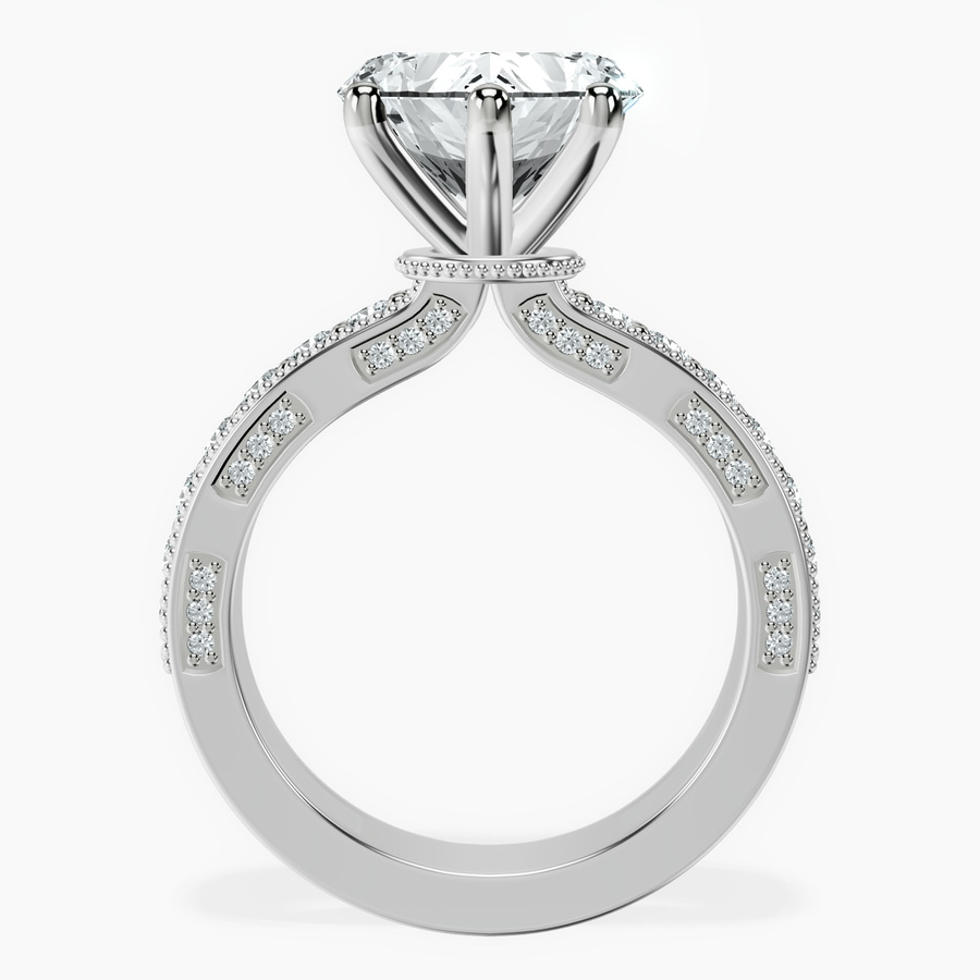 14kt White Gold Regalia Milgrain Lab Diamond Ring side right image one