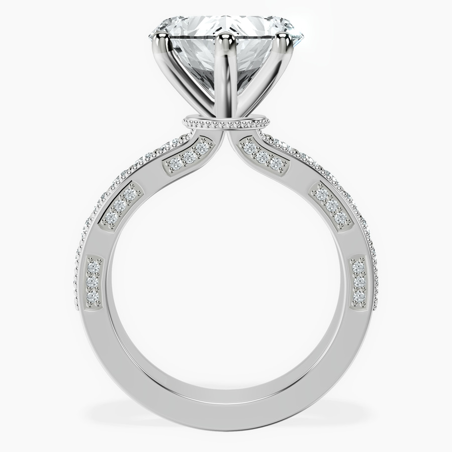 10kt White Gold Regalia Milgrain Lab Diamond Ring side right image one