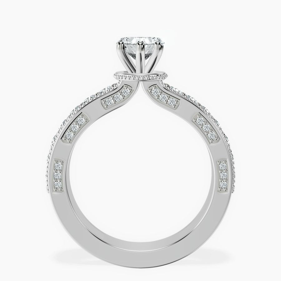 10kt White Gold Regalia Milgrain Lab Diamond Ring side right image one