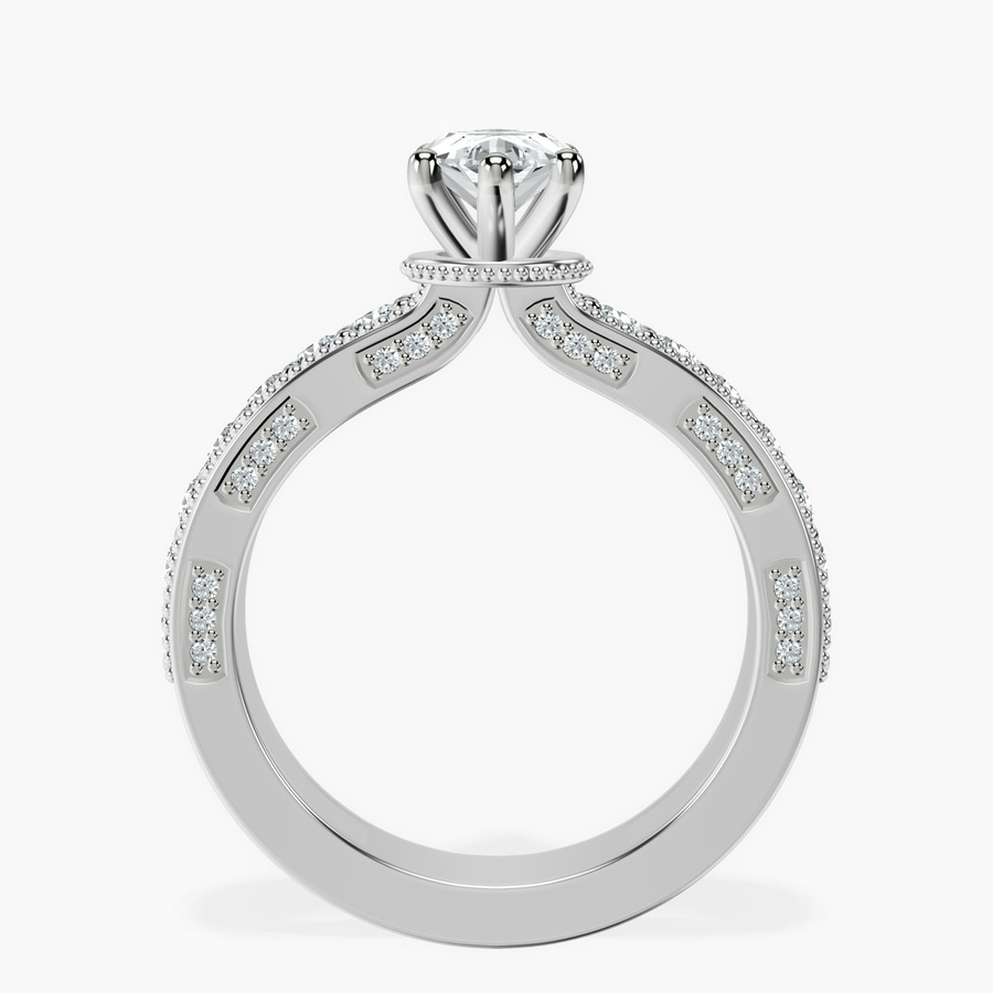 Platinum Regalia Milgrain Lab Diamond Ring side right image one