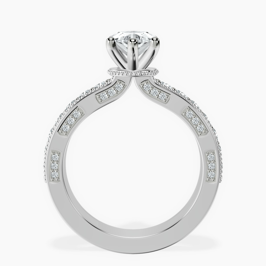 Platinum Regalia Milgrain Lab Diamond Ring side right image one