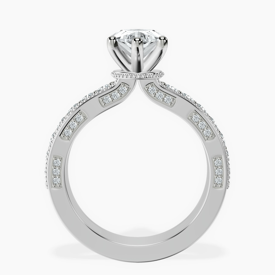 10kt White Gold Regalia Milgrain Lab Diamond Ring side right image one
