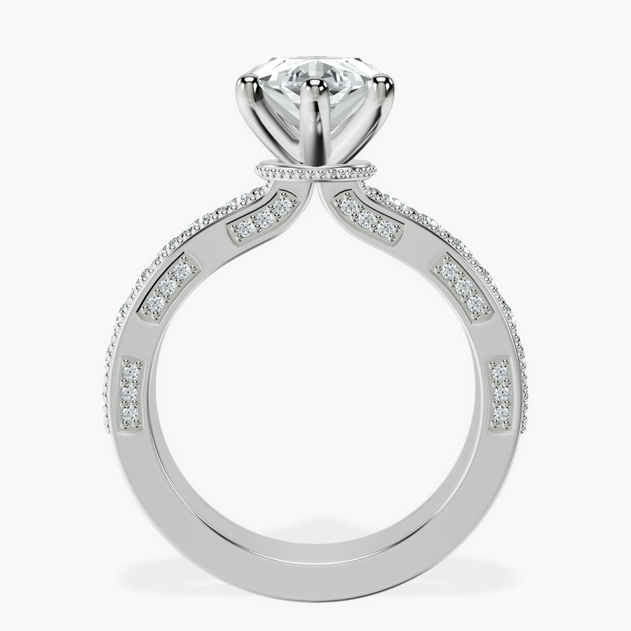 Platinum Regalia Milgrain Lab Diamond Ring side right image one