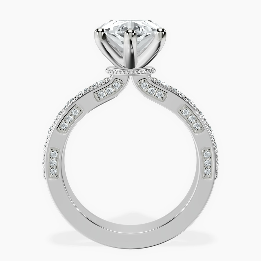 Platinum Regalia Milgrain Lab Diamond Ring side right image one