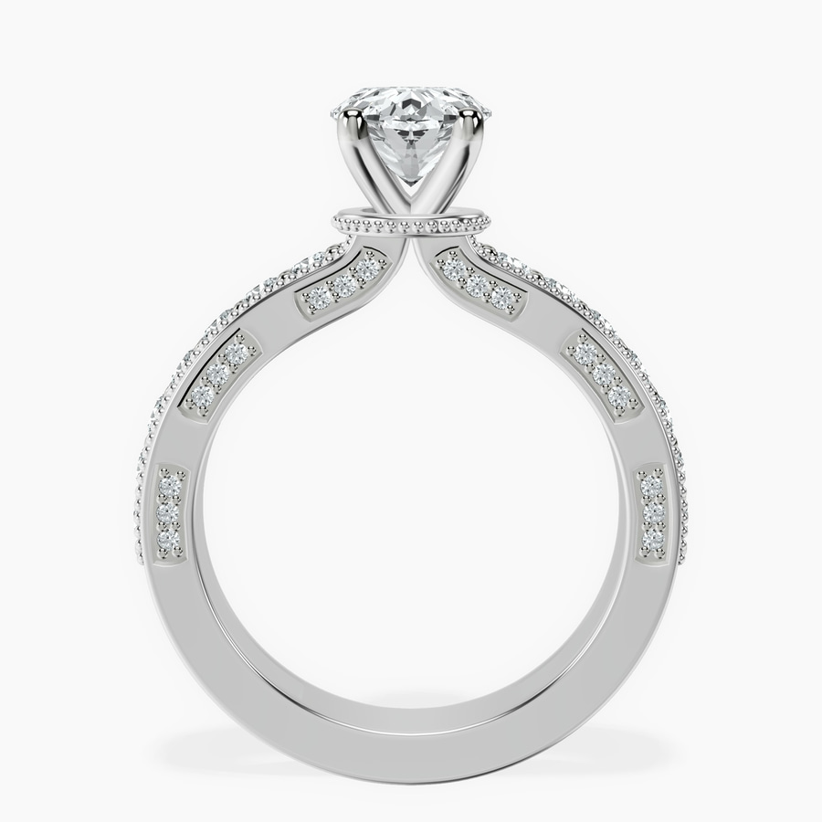 Platinum Regalia Milgrain Lab Diamond Ring side right image one