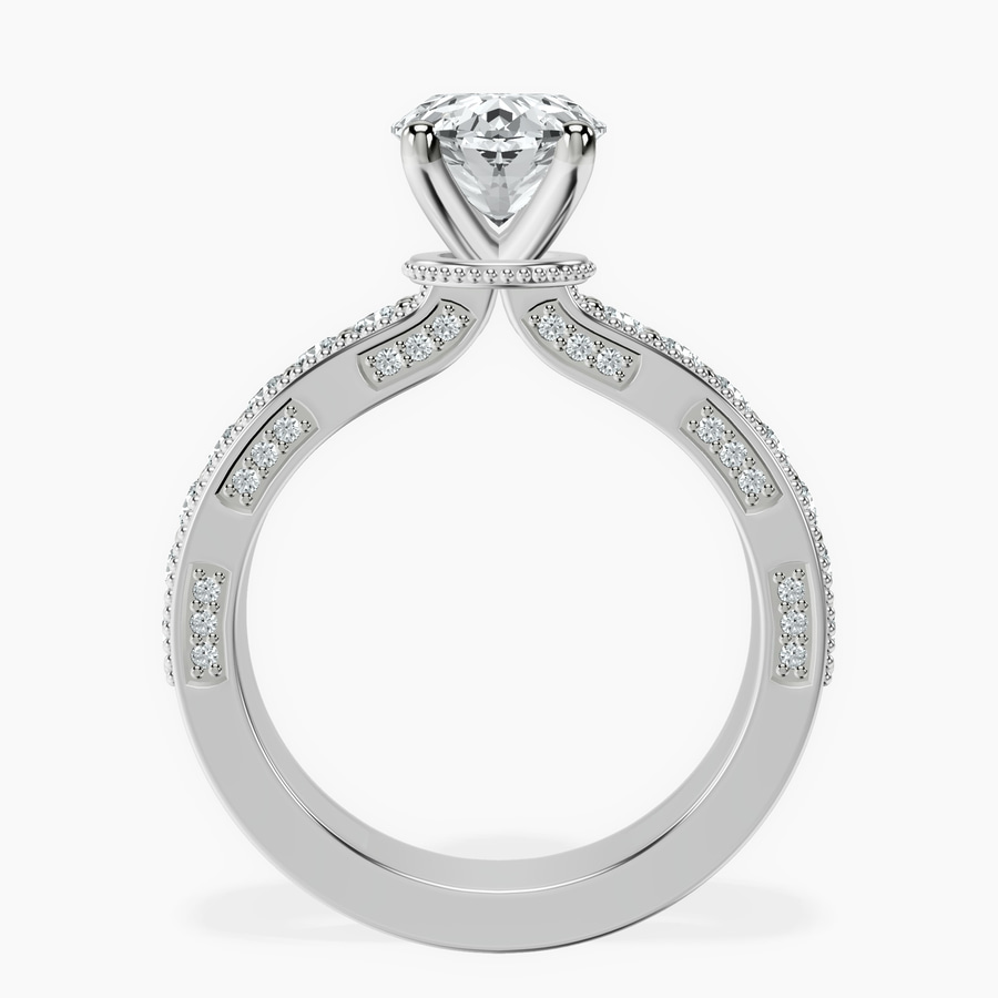 Platinum Regalia Milgrain Lab Diamond Ring side right image one