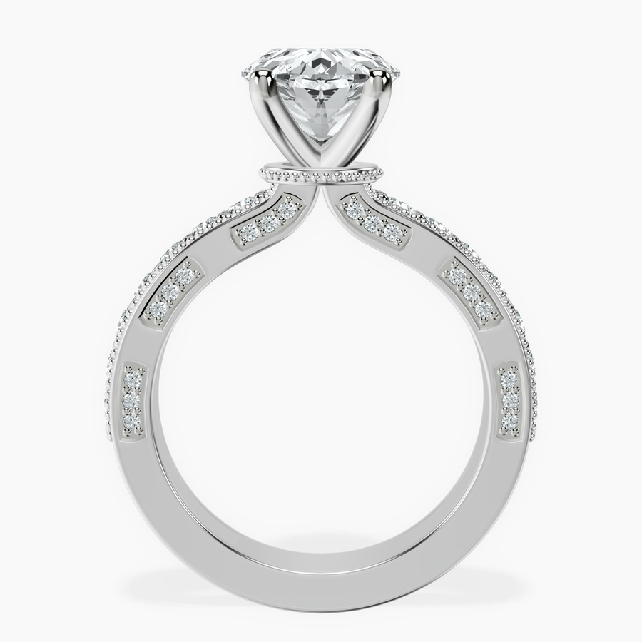 18kt White Gold Regalia Milgrain Lab Diamond Ring side right image one