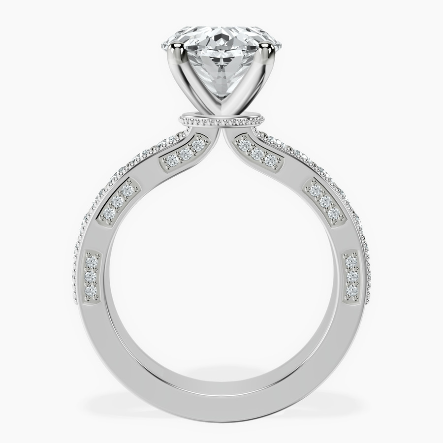 14kt White Gold Regalia Milgrain Lab Diamond Ring side right image one