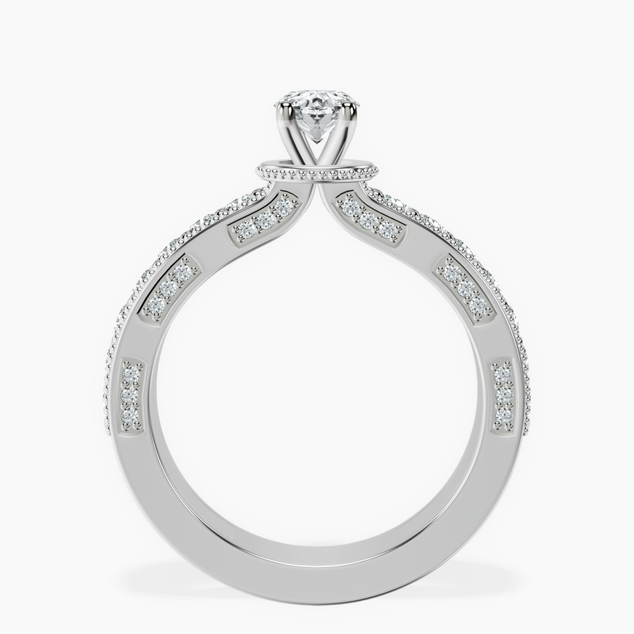 Platinum Regalia Milgrain Lab Diamond Ring side right image one